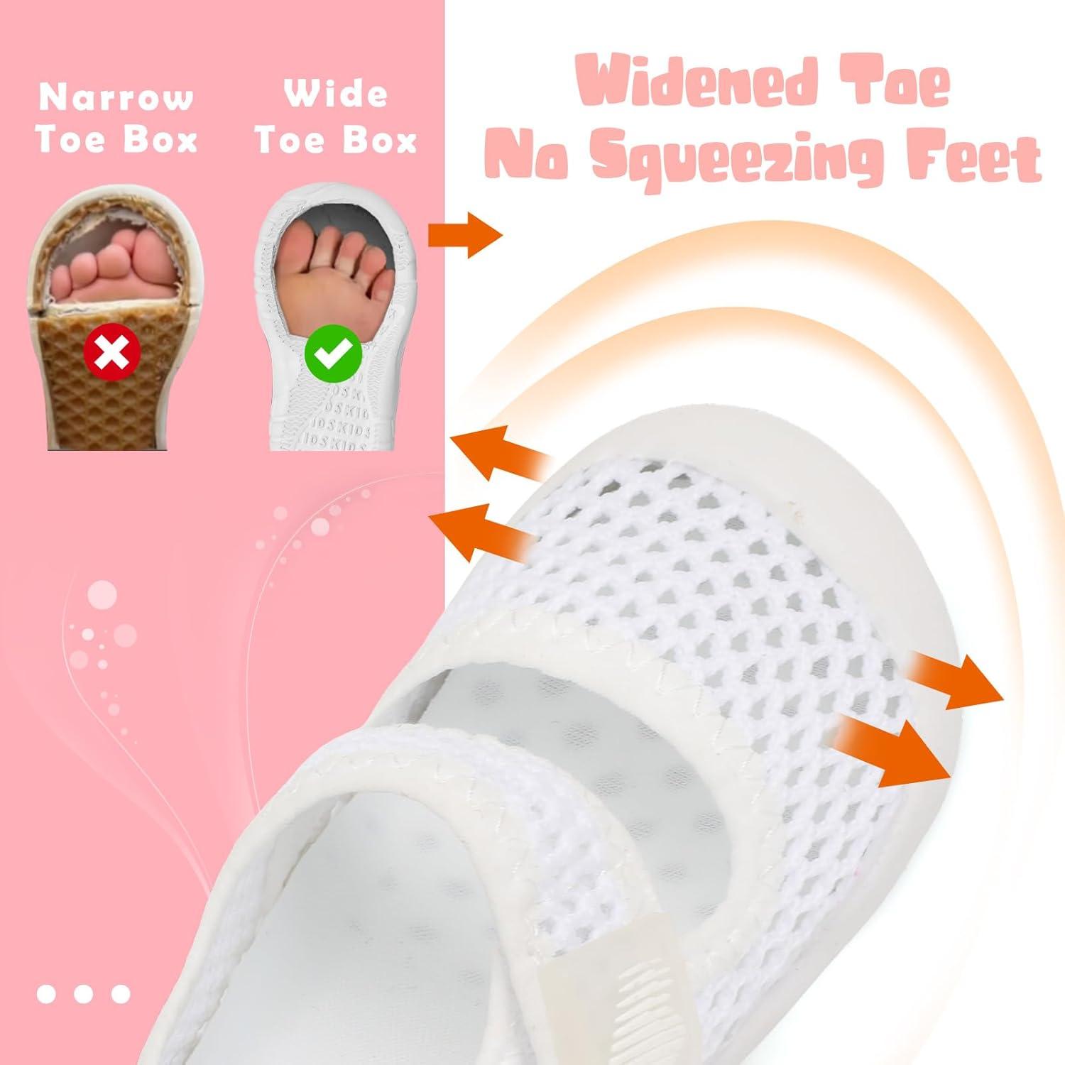 imageBARERUN Toddler Water Shoes Barefoot Water Shoes for Kids Baby Wide Aqua Socks with Arch Support QuickDry Breathable Boys Girls Sandals Walking Shoes for Beach Swim Pool ShoesKnit Pure White