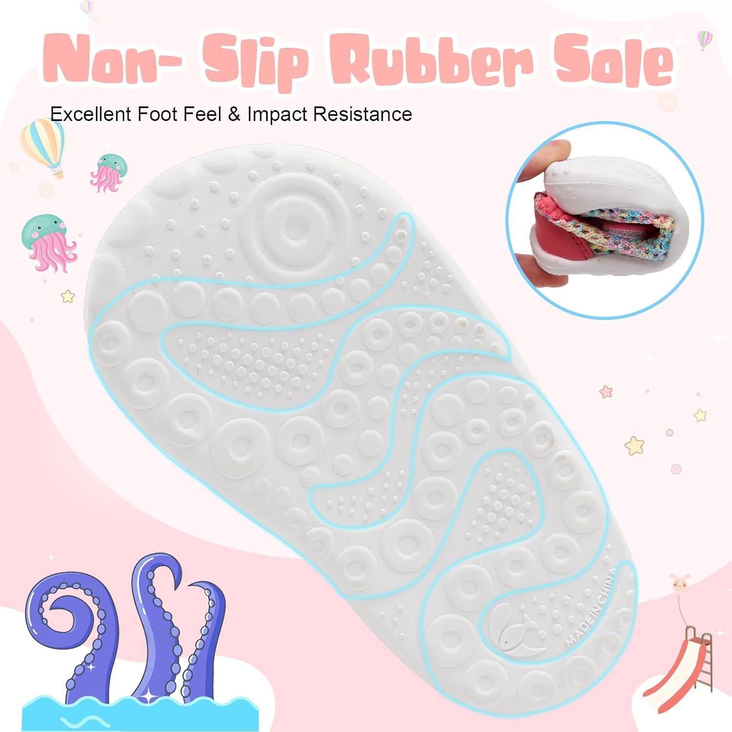imageBARERUN Toddler Water Shoes Barefoot Water Shoes for Kids Baby Wide Aqua Socks with Arch Support QuickDry Breathable Boys Girls Sandals Walking Shoes for Beach Swim Pool ShoesKnit Rose