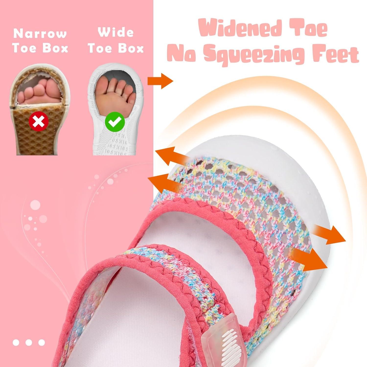 imageBARERUN Toddler Water Shoes Barefoot Water Shoes for Kids Baby Wide Aqua Socks with Arch Support QuickDry Breathable Boys Girls Sandals Walking Shoes for Beach Swim Pool ShoesKnit Rose