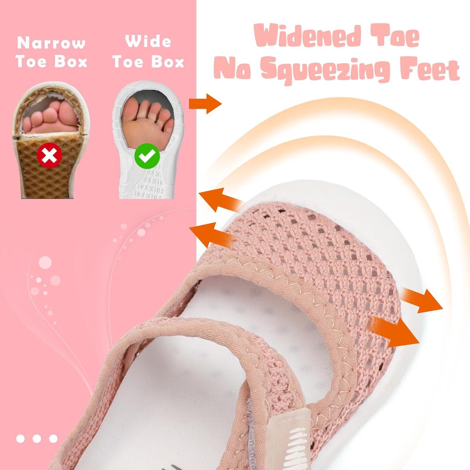 imageBARERUN Toddler Water Shoes Barefoot Water Shoes for Kids Baby Wide Aqua Socks with Arch Support QuickDry Breathable Boys Girls Sandals Walking Shoes for Beach Swim Pool ShoesKnit Dark Pink