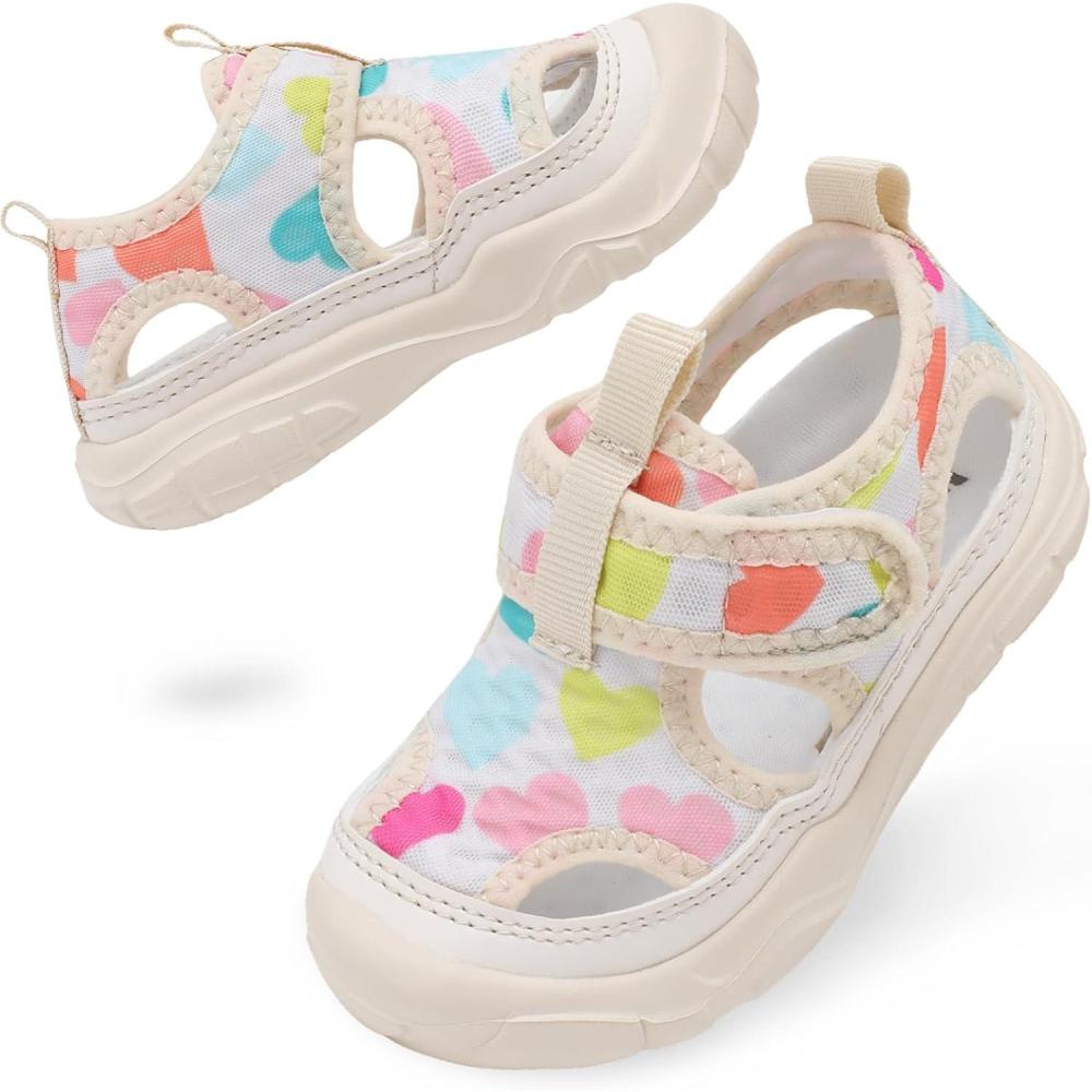 imageBARERUN Kids Water Shoes Boys Girls Barefoot Aqua Socks for Swim Surf Pool Beach Sport Lightweight Breathable Sandal Athletic SlipOn Sneaker for Toddler Outdoor IndoorHeart
