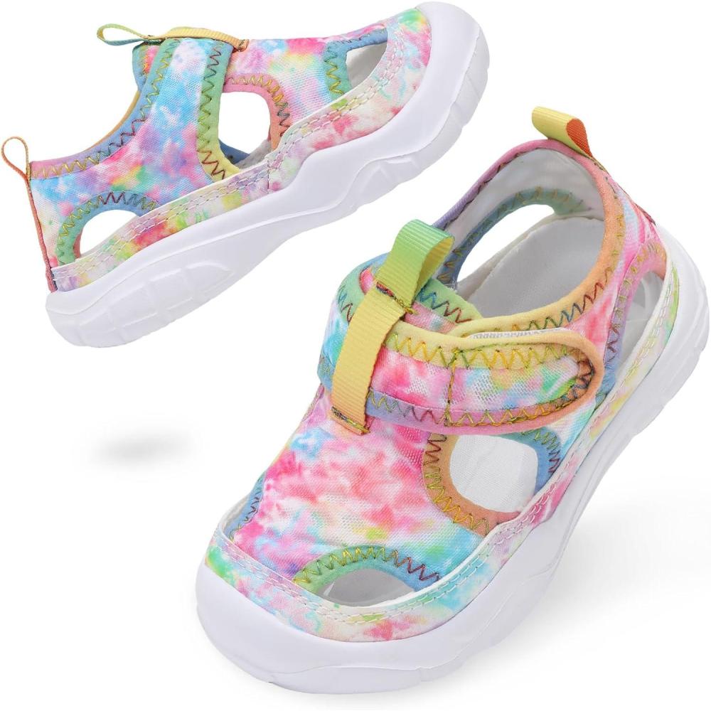 imageBARERUN Kids Water Shoes Boys Girls Barefoot Aqua Socks for Swim Surf Pool Beach Sport Lightweight Breathable Sandal Athletic SlipOn Sneaker for Toddler Outdoor IndoorDyepink