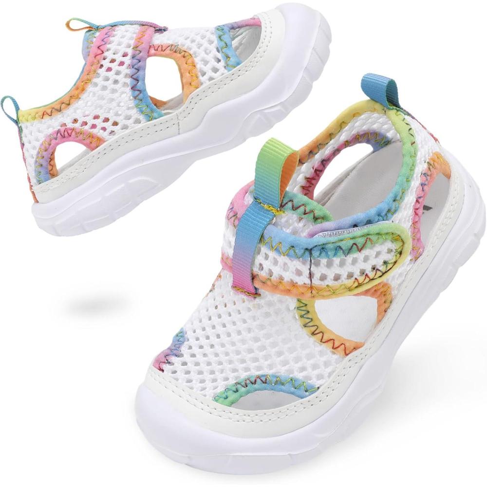 imageBARERUN Kids Water Shoes Boys Girls Barefoot Aqua Socks for Swim Surf Pool Beach Sport Lightweight Breathable Sandal Athletic SlipOn Sneaker for Toddler Outdoor IndoorWhitechanage