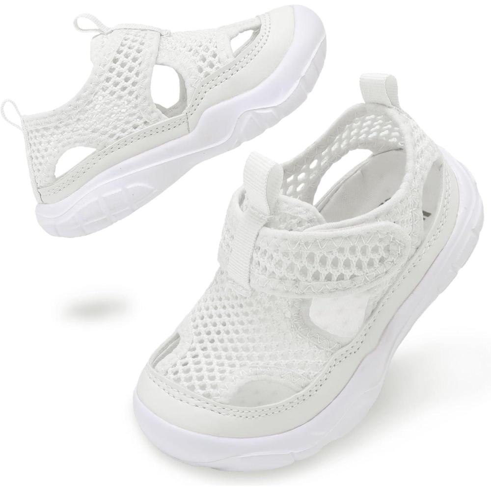 imageBARERUN Kids Water Shoes Boys Girls Barefoot Aqua Socks for Swim Surf Pool Beach Sport Lightweight Breathable Sandal Athletic SlipOn Sneaker for Toddler Outdoor IndoorWhite