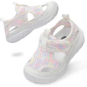 BARERUN Kids Water Shoes Boys Girls Barefoot Aqua Socks for Swim Surf Pool Beach Sport Lightweight Breathable Sandal Athletic Slip-On Sneaker for Toddler Outdoor Indoor(White Dye)