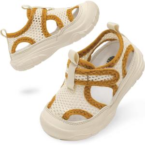 BARERUN Kids Water Shoes Boys Girls Barefoot Aqua Socks for Swim Surf Pool Beach Sport Lightweight Breathable Sandal Athletic Slip-On Sneaker for Toddler Outdoor Indoor(Beigebrown)