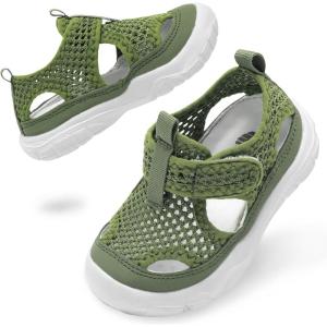 BARERUN Kids Water Shoes Boys Girls Barefoot Aqua Socks for Swim Surf Pool Beach Sport Lightweight Breathable Sandal Athletic Slip-On Sneaker for Toddler Outdoor Indoor(Green)