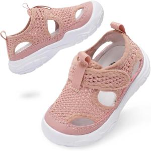 BARERUN Kids Water Shoes Boys Girls Barefoot Aqua Socks for Swim Surf Pool Beach Sport Lightweight Breathable Sandal Athletic Slip-On Sneaker for Toddler Outdoor Indoor(Light Red)