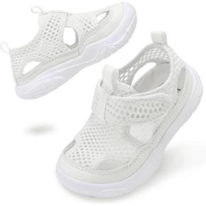 BARERUN Kids Water Shoes Boys Girls Barefoot Aqua Socks for Swim Surf Pool Beach Sport Lightweight Breathable Sandal Athletic Slip-On Sneaker for Toddler Outdoor Indoor(White)