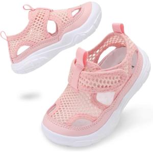 BARERUN Kids Water Shoes Boys Girls Barefoot Aqua Socks for Swim Surf Pool Beach Sport Lightweight Breathable Sandal Athletic Slip-On Sneaker for Toddler Outdoor Indoor(Pink)