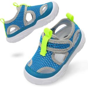 BARERUN Kids Water Shoes Boys Girls Barefoot Aqua Socks for Swim Surf Pool Beach Sport Lightweight Breathable Sandal Athletic Slip-On Sneaker for Toddler Outdoor Indoor(Blue Yellow)