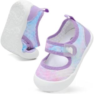 BARERUN Toddler Water Shoes Barefoot Water Shoes for Kids Baby Wide Aqua Socks with Arch Support Quick-Dry Breathable Boys Girls Sandals Walking Shoes for Beach Swim Pool Shoes(Blue Pink)