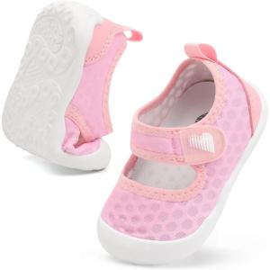 BARERUN Toddler Water Shoes Barefoot Water Shoes for Kids Baby Wide Aqua Socks with Arch Support Quick-Dry Breathable Boys Girls Sandals Walking Shoes for Beach Swim Pool Shoes(Mesh Pink)